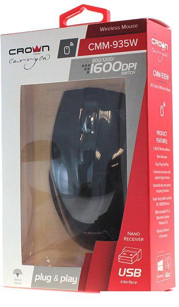 Мышь CrownMicro CMM-935 W Black