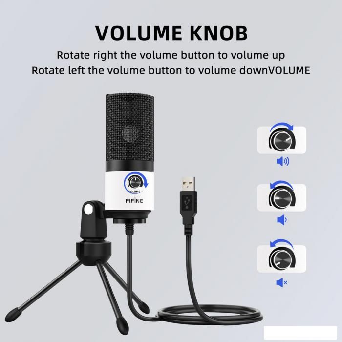 Проводной микрофон FIFINE K669 (белый)
