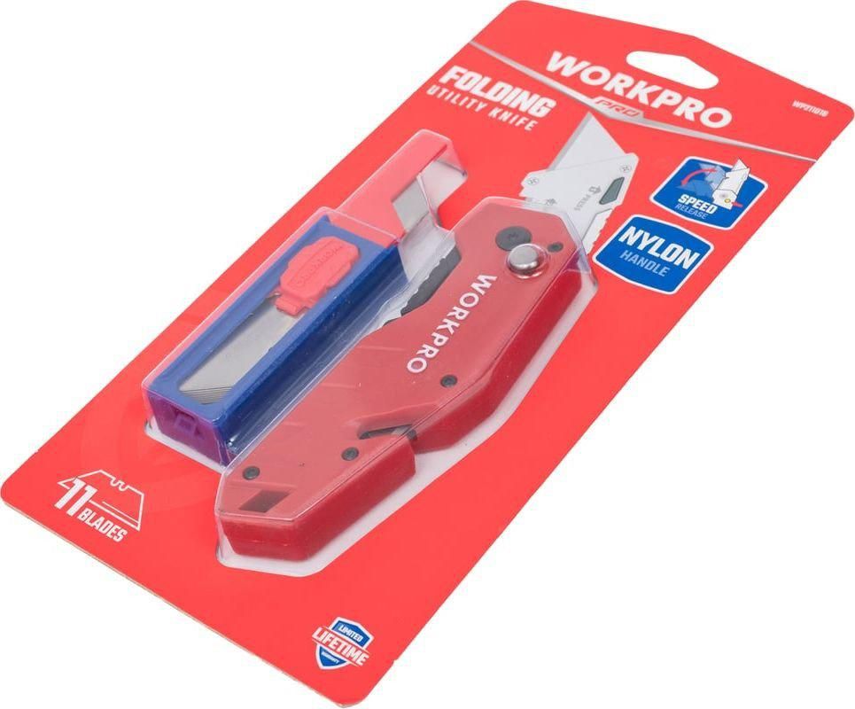 Нож строительный Workpro WP211018