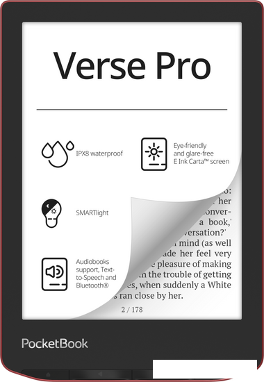 Электронная книга PocketBook A4 634 Verse Pro (страстно-красный)