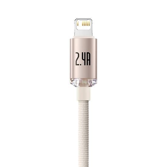 Кабель Baseus Crystal Shine USB Type-A - Lightning (1.2 м, розовый)