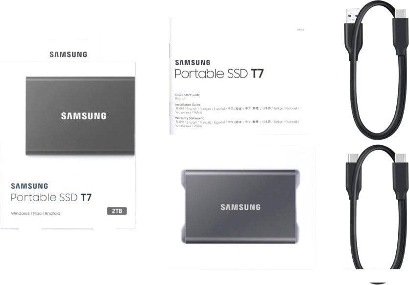 Внешний накопитель Samsung T7 2TB (серый)
