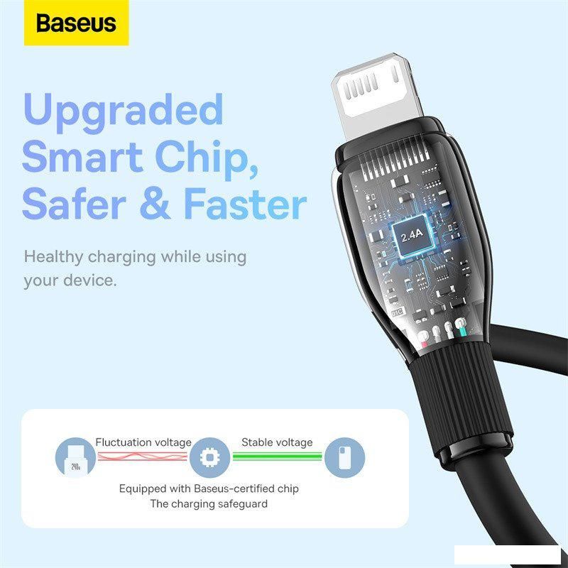 Кабель Baseus Pudding Series Fast Charging Cable 2.4A USB Type-A - Lightning (1.2 м, черный)