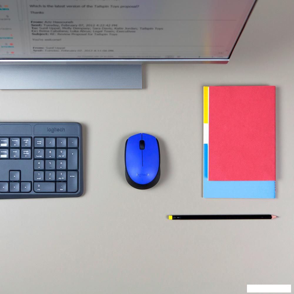 Мышь Logitech M171 (синий/черный)