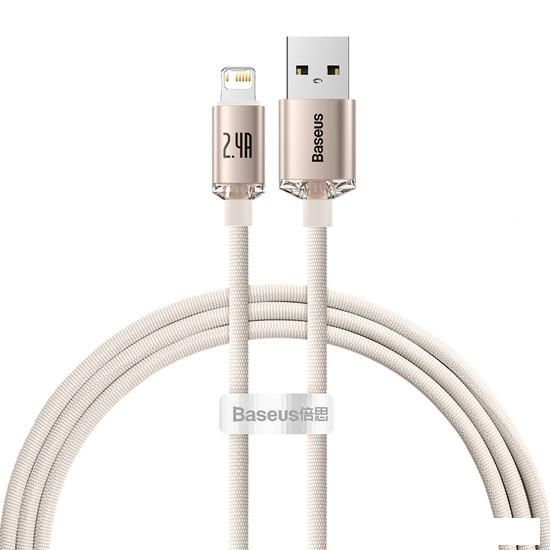 Кабель Baseus Crystal Shine USB Type-A - Lightning (1.2 м, розовый)