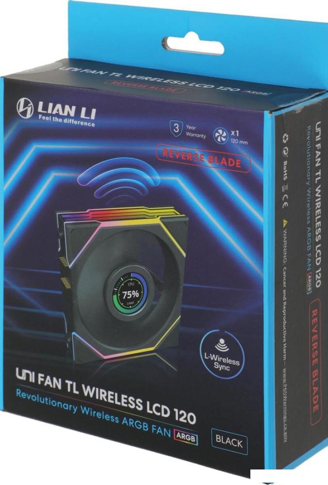 Вентилятор для корпуса Lian Li Uni Fan TL 120 Wireless Reverse 12RTLLCD1W1B G99.12RTLLCD1W1B.R0