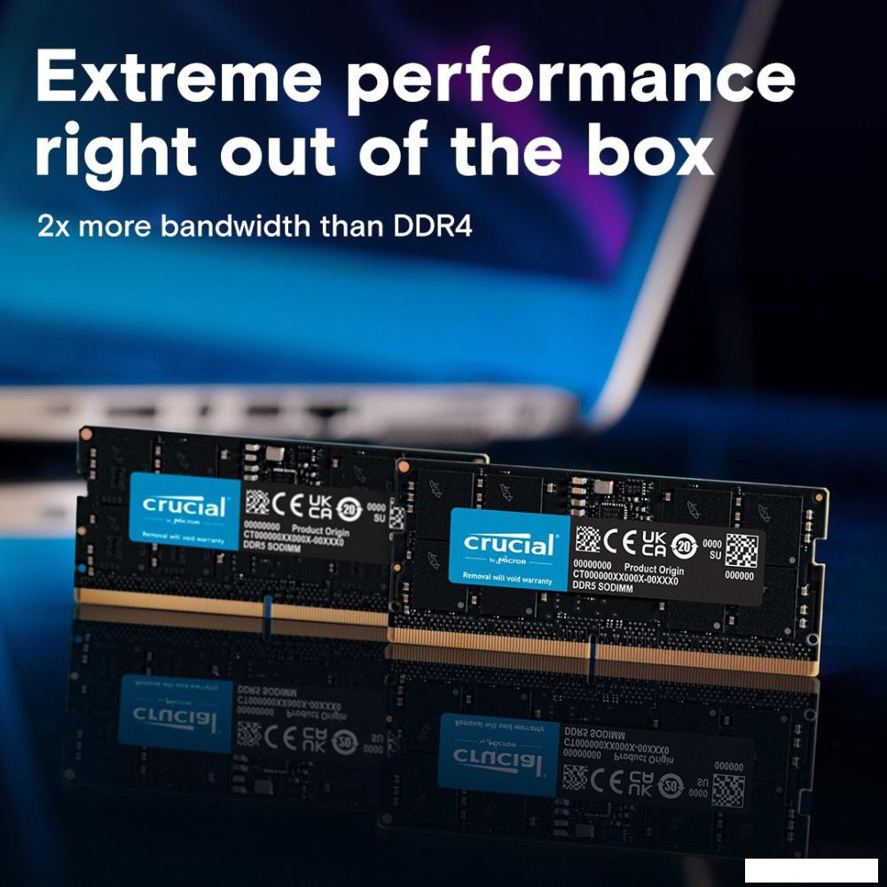 Оперативная память Crucial 8ГБ DDR5 SODIMM 5600 МГц CT8G56C46S5