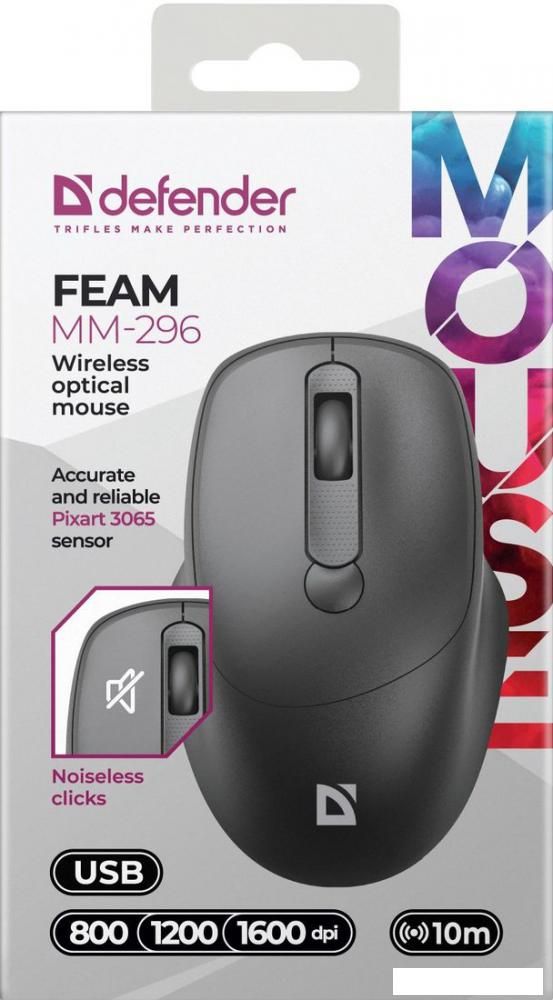 Мышь Defender Feam MM-296 (черный)
