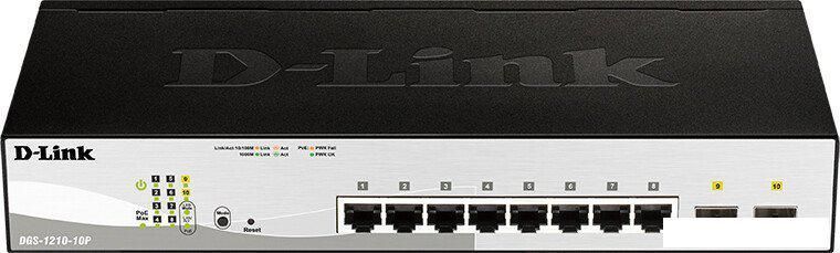 Управляемый коммутатор 2-го уровня D-Link DGS-1210-10P/FL2A