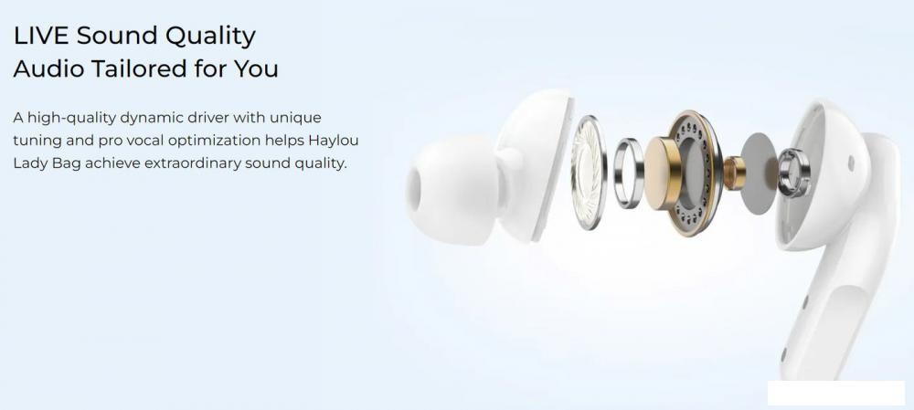 Наушники Haylou T87 Lady Bag (белый/фиолетовый, с цепочкой)