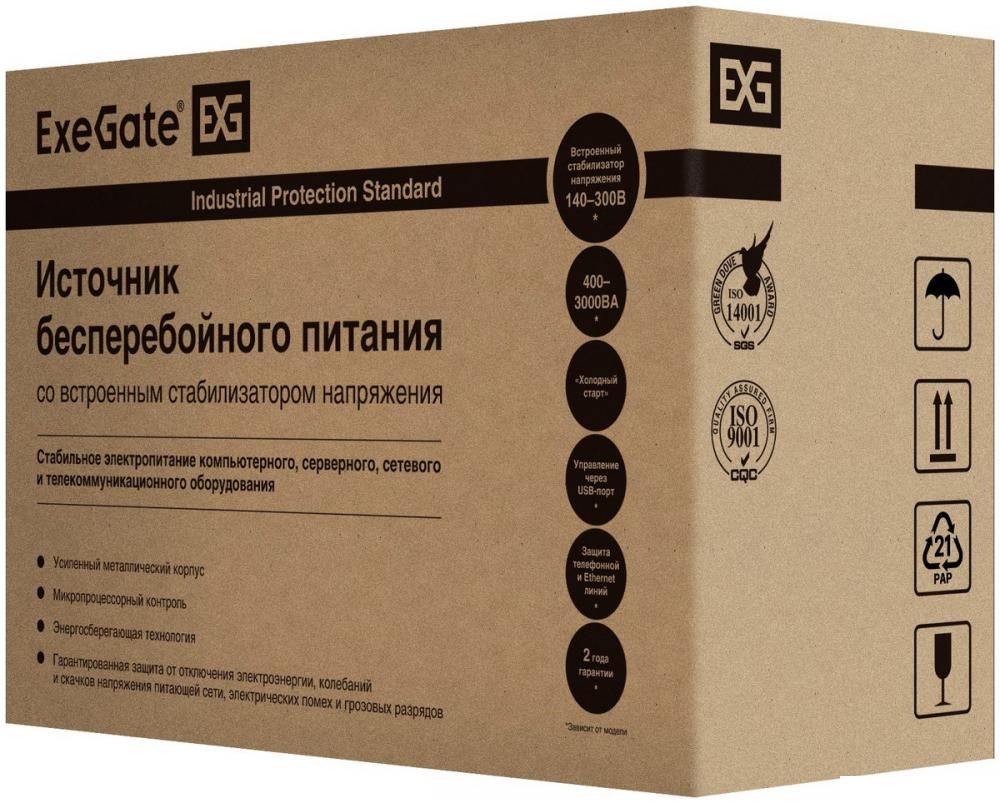 Источник бесперебойного питания ExeGate SpecialPro UNB-1000.LED.AVR.4SH.RJ