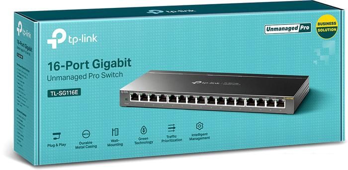 Настраиваемый коммутатор TP-Link TL-SG116E