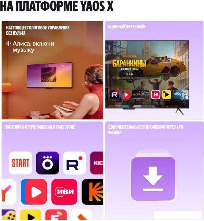 Телевизор Яндекс ТВ Станция Бейсик QLED с Алисой 43