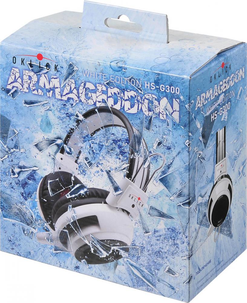 Наушники Оклик HS-G300 Armageddon (белый/черный)