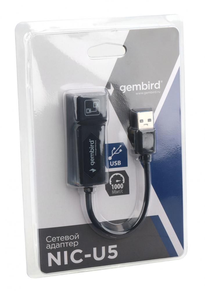Сетевой адаптер Gembird NIC-U5 (Type-C)