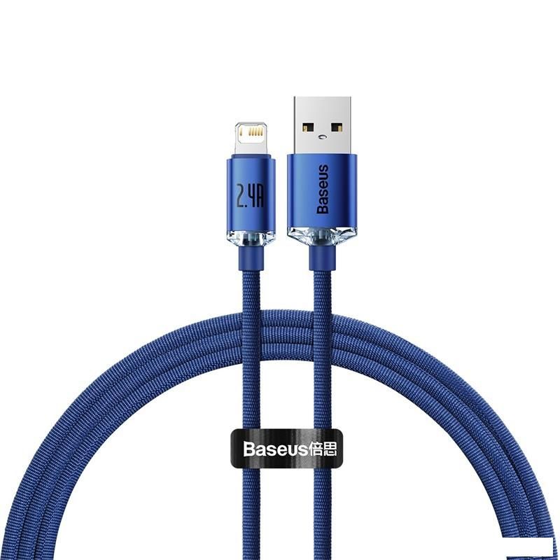 Кабель Baseus Crystal Shine USB Type-A - Lightning (1.2 м, синий)