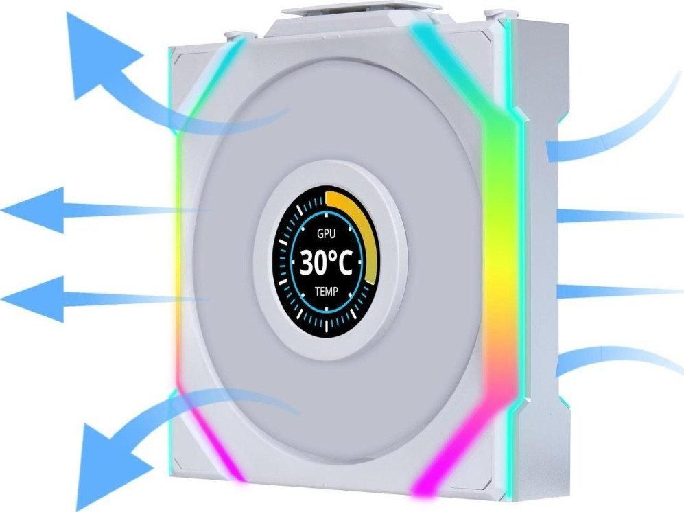 Комплект вентиляторов для корпуса с контроллером Lian Li Uni Fan SL 120 Wireless LCD Reverse G99.12RSLLCD1W3W.R0