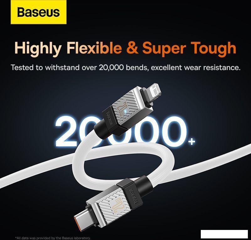 Кабель Baseus CoolPlay Series USB Type-C - Lightning (1 м, белый)