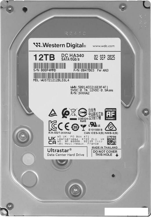 Жесткий диск WD Ultrastar DC HC340 12TB WUS721212BLE6L4
