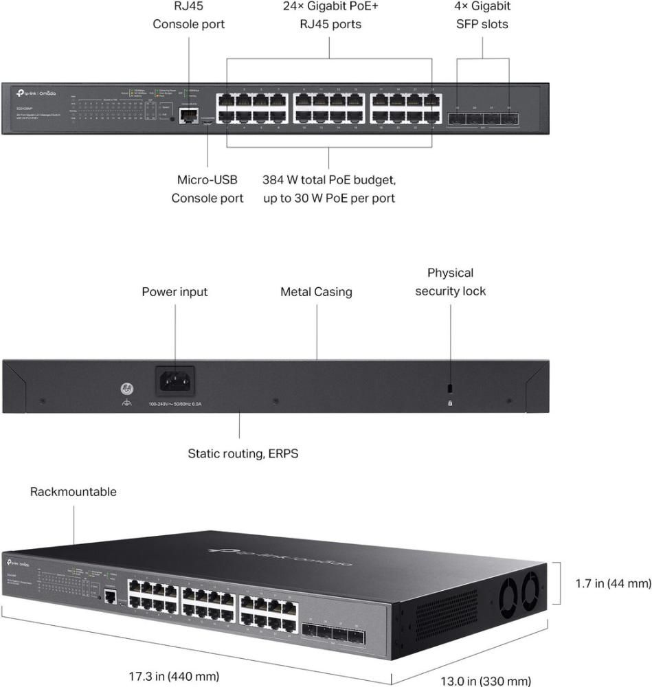 Управляемый коммутатор 2-го уровня TP-Link Omada SG3428MP