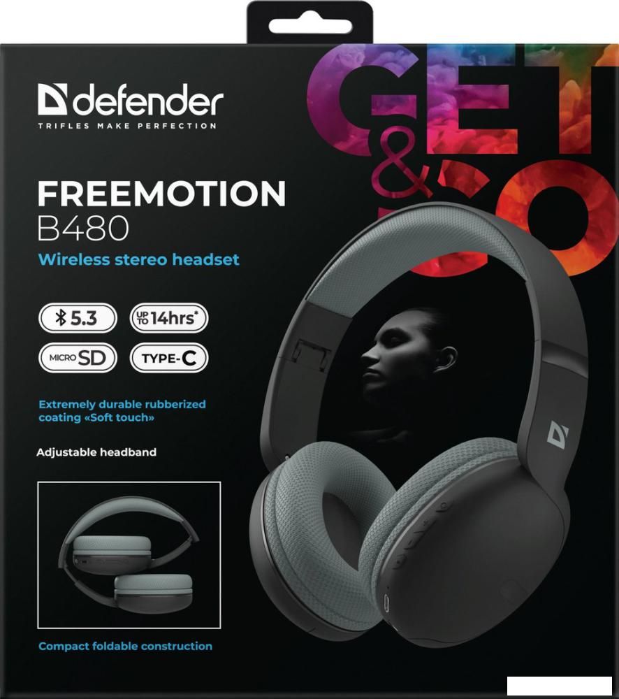 Наушники Defender FreeMotion B480 (черный)