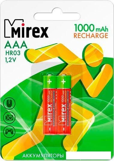 Аккумулятор Mirex AAA 1000mAh 2 шт HR03-10-E2