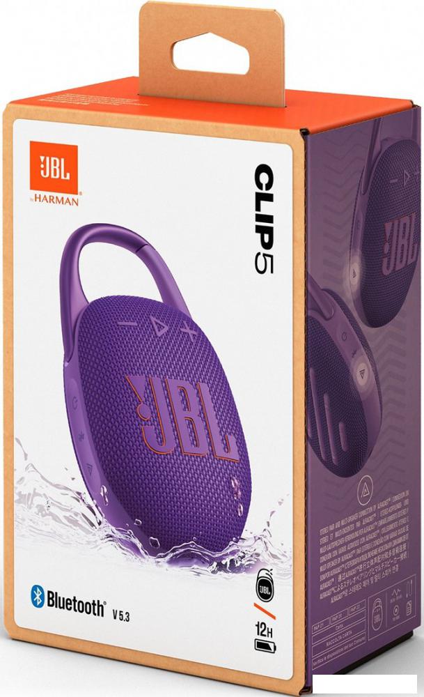 Беспроводная колонка JBL Clip 5 (фиолетовый)
