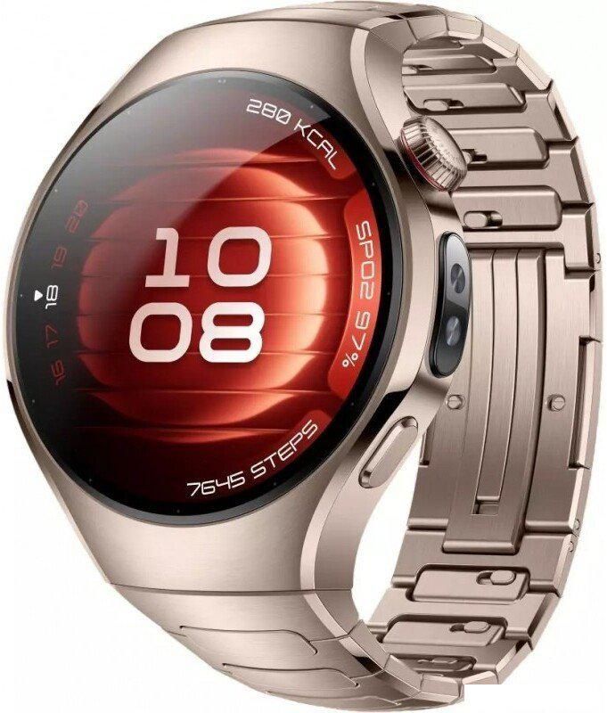 Умные часы Huawei Watch 5 42 мм (золотистый, с золотистым титановым ремешком, международная версия)