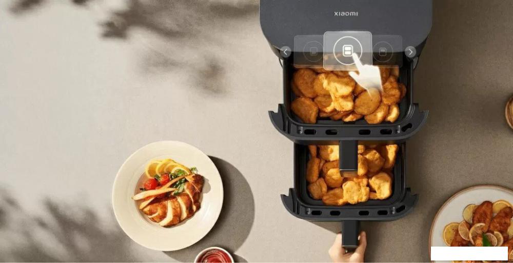 Аэрогриль (аэрофритюрница) Xiaomi Smart Double Stack Air Fryer 12L MAF-DS1201 (евровилка, черный)