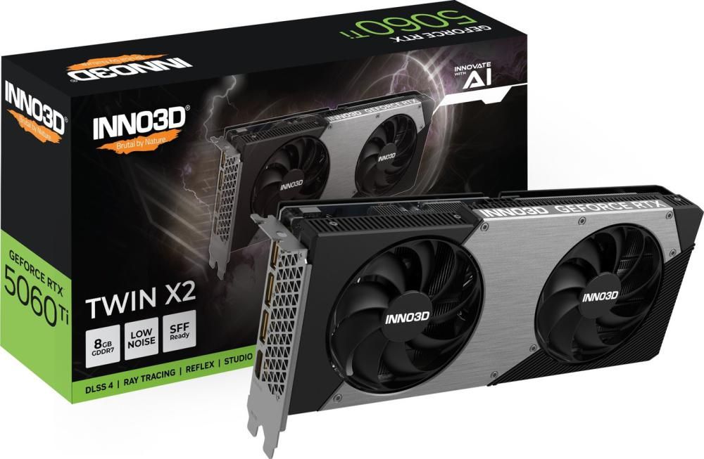 Видеокарта Inno3D GeForce RTX 5060 Ti 8GB Twin X2 N506T2-08D7-193075N