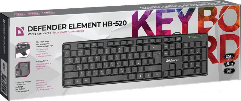 Клавиатура Defender Element HB-520 USB (черный)