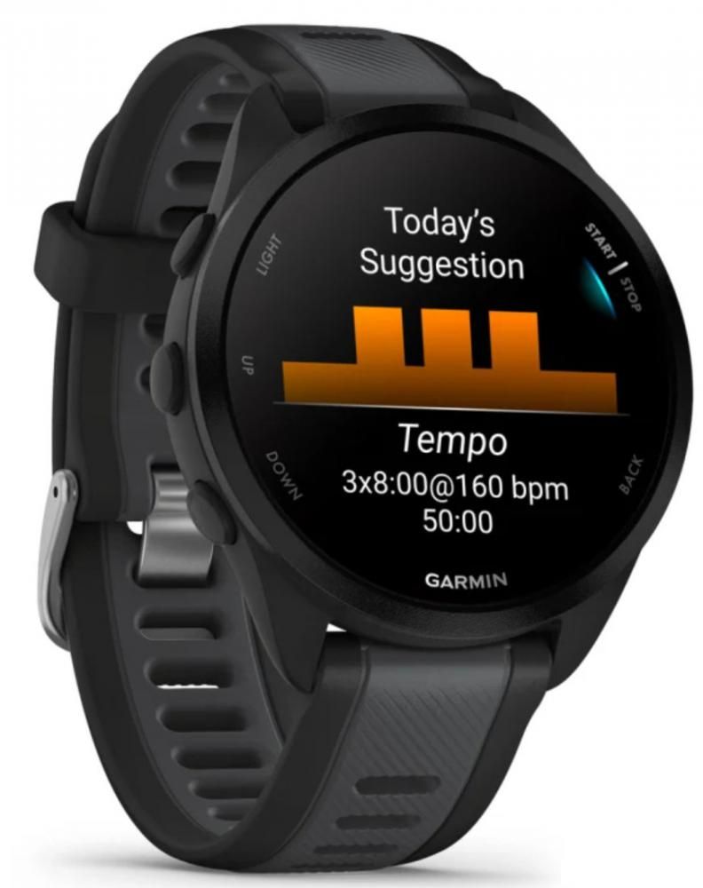 Умные часы Garmin Forerunner 165 (черный/сланцево-серый)