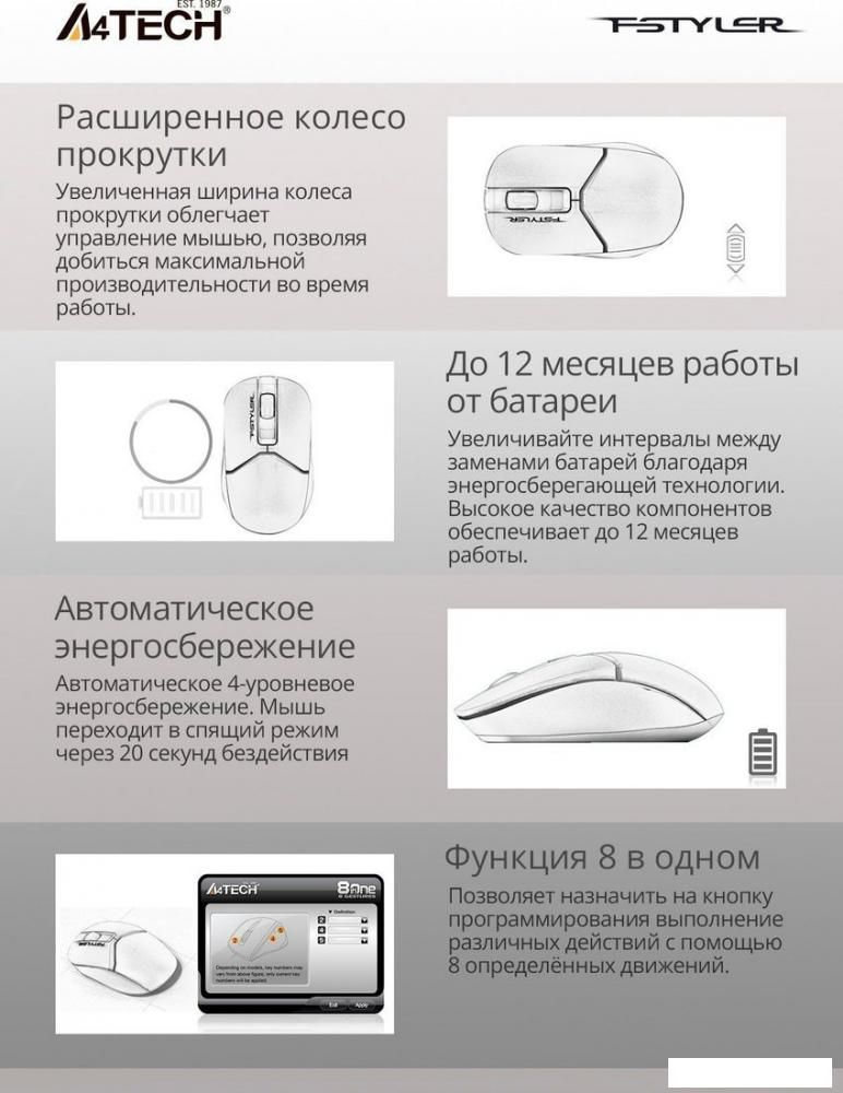 Мышь A4Tech Fstyler FG12 (черный)
