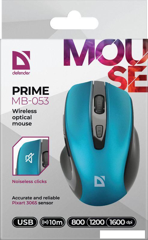 Мышь Defender Prime MB-053 (бирюзовый)
