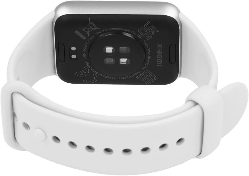Фитнес-браслет Xiaomi Smart Band 10 Pro M2552B1 (серебристый, со светло-серым силиконовым ремешком, международная версия)