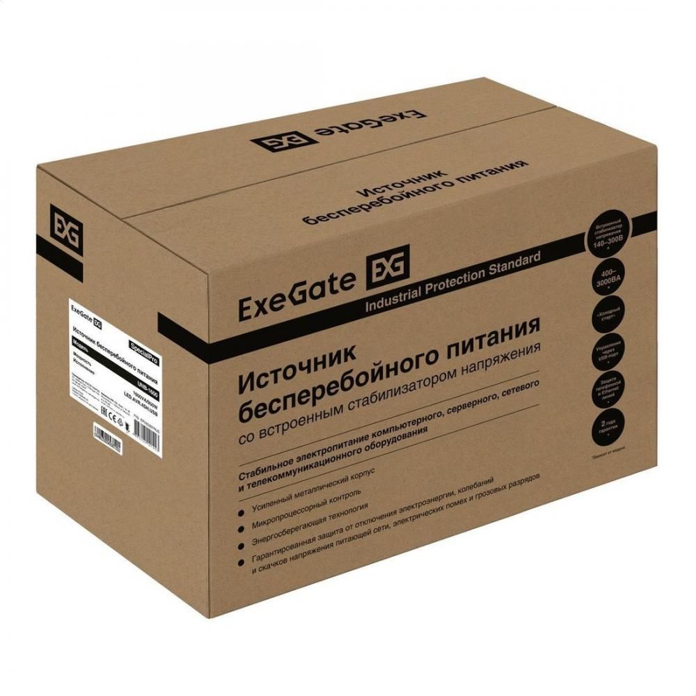 Источник бесперебойного питания ExeGate SpecialPro UNB-1600.LED.AVR.EURO.RJ.USB