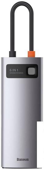 Док-станция Baseus Metal Gleam Series 6-in-1 Multifunctional USB Type C CAHUB-CW0G