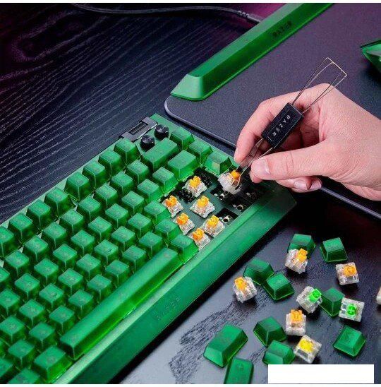 Клавиатура Razer BlackWidow V4 75% Phantom Edition (зеленый, нет кириллицы)