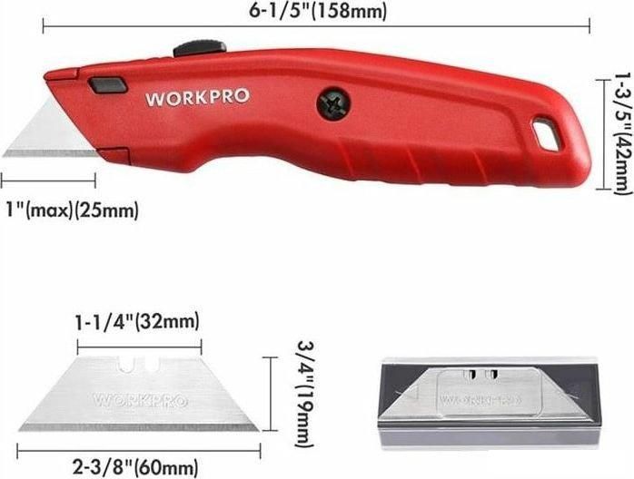 Нож строительный Workpro WP213017