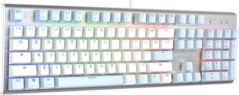Клавиатура A4Tech Fstyler FS100 Neon (серебристый/голубой)