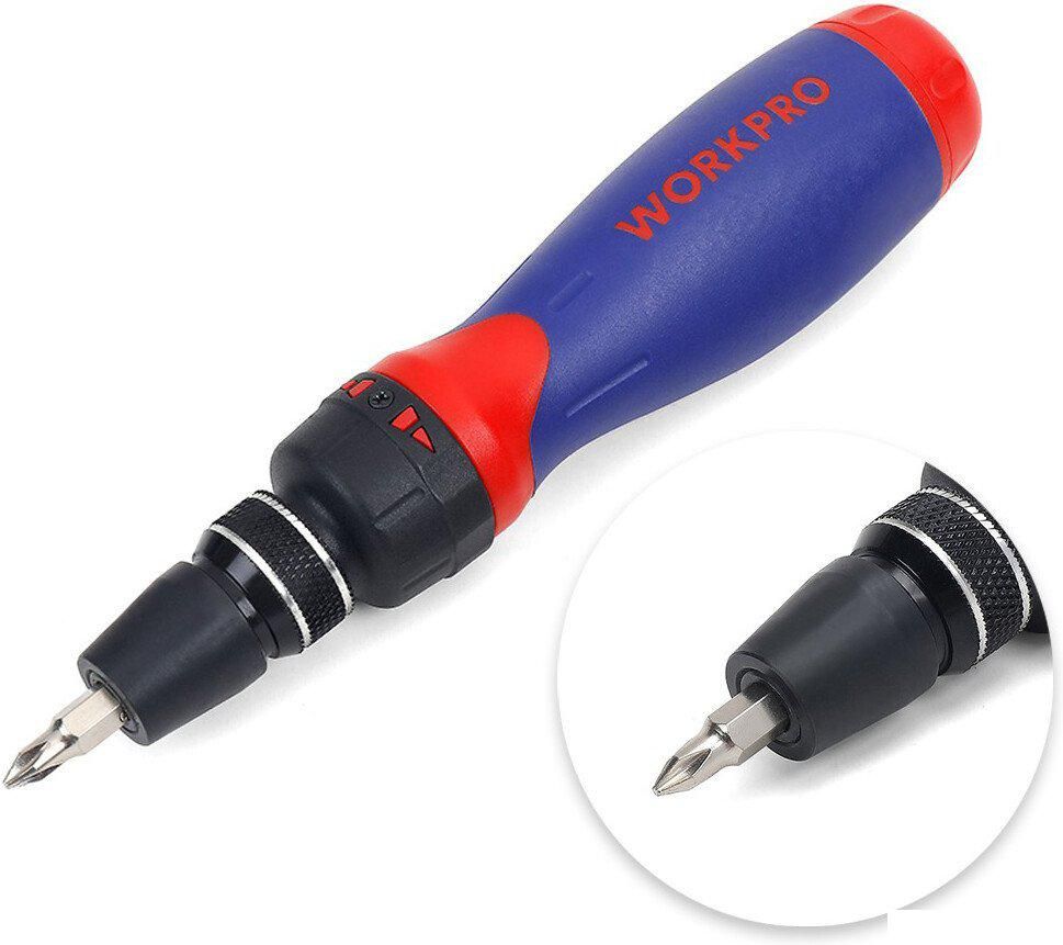 Набор отвертка с битами Workpro WP221059 (6 предметов)