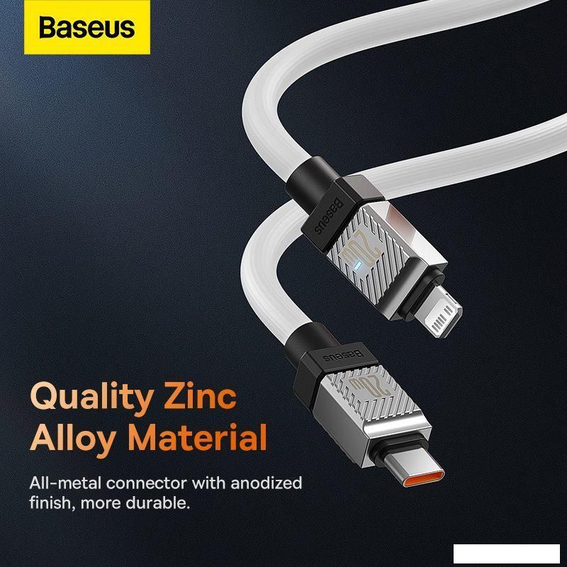 Кабель Baseus CoolPlay Series USB Type-C - Lightning (1 м, белый)