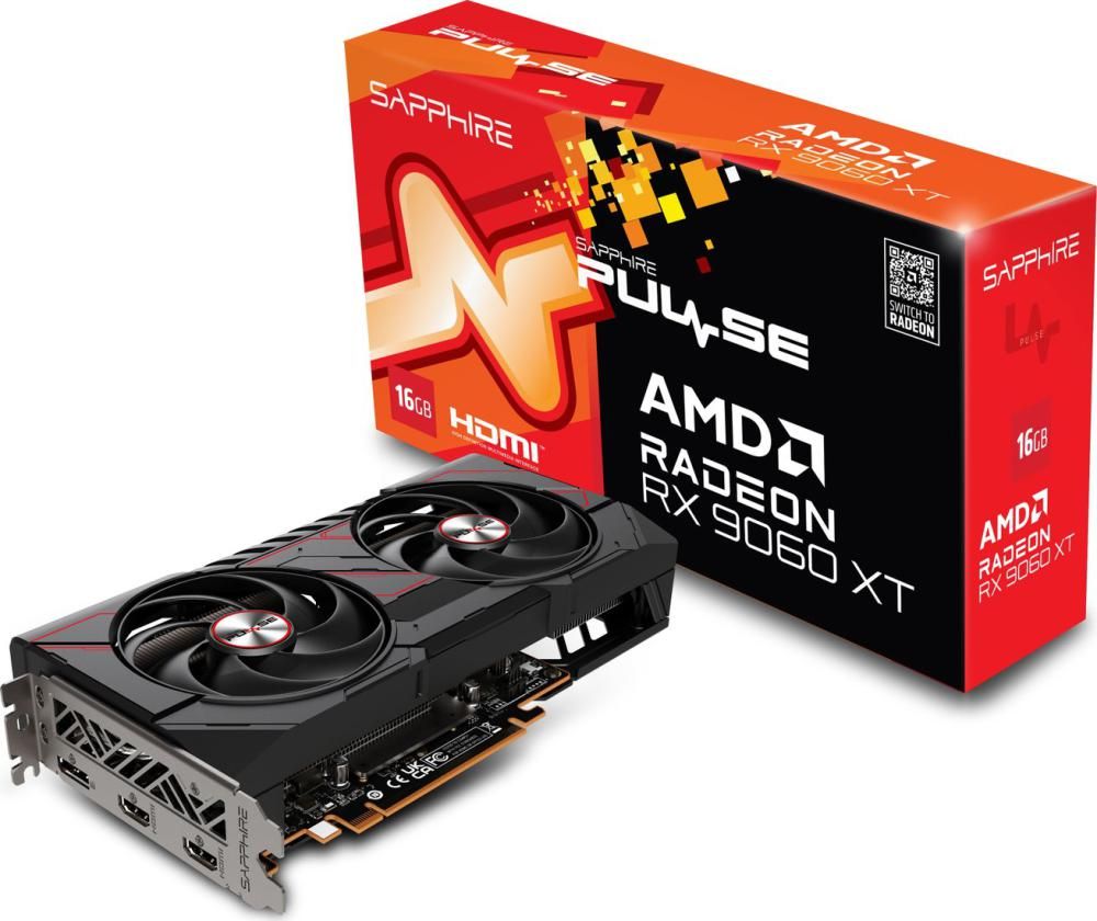 Видеокарта Sapphire Pulse Radeon RX 9060 XT 16GB 11350-03-20G