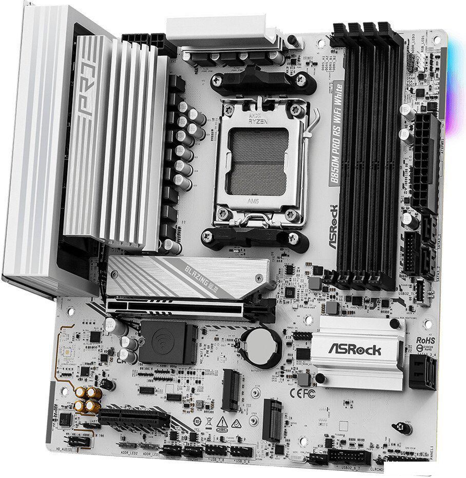 Материнская плата ASRock B850M Pro RS WiFi White