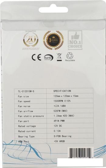 Вентилятор для корпуса Thermalright TL-C12015W-S