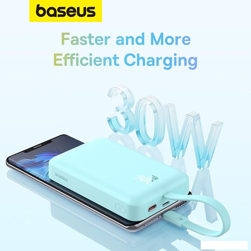 Внешний аккумулятор Baseus Magnetic Fast Charge Power Bank Type-C Edition 30W 10000mAh (мятный)