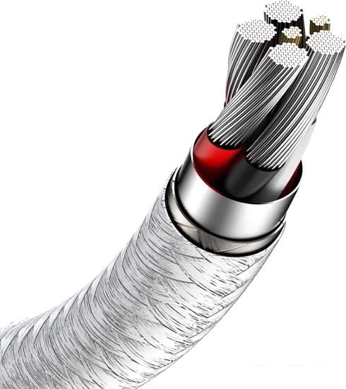 Кабель Baseus Cafule Series Metal Data Cable USB Type-A - Type-C 66W CAKF000102 (1 м, белый)