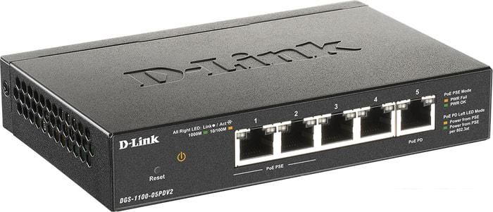 Управляемый коммутатор 2-го уровня D-Link DGS-1100-05PDV2/A1A