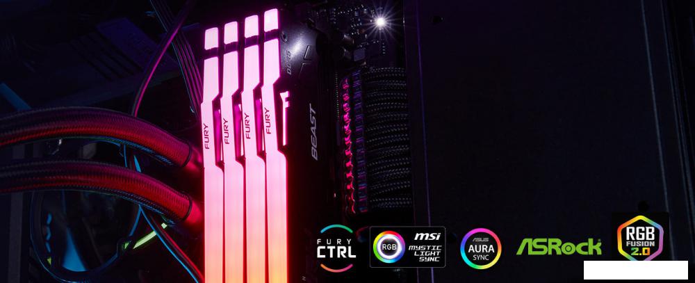 Оперативная память Kingston FURY Beast RGB 32ГБ DDR5 5600 МГц KF556C40BBA-32