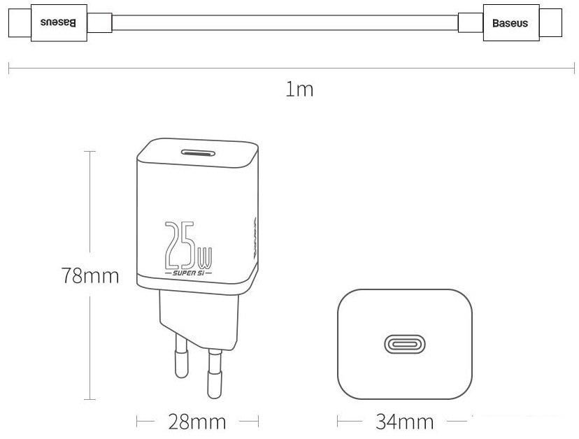 Сетевое зарядное Baseus TZCCSUP-L02